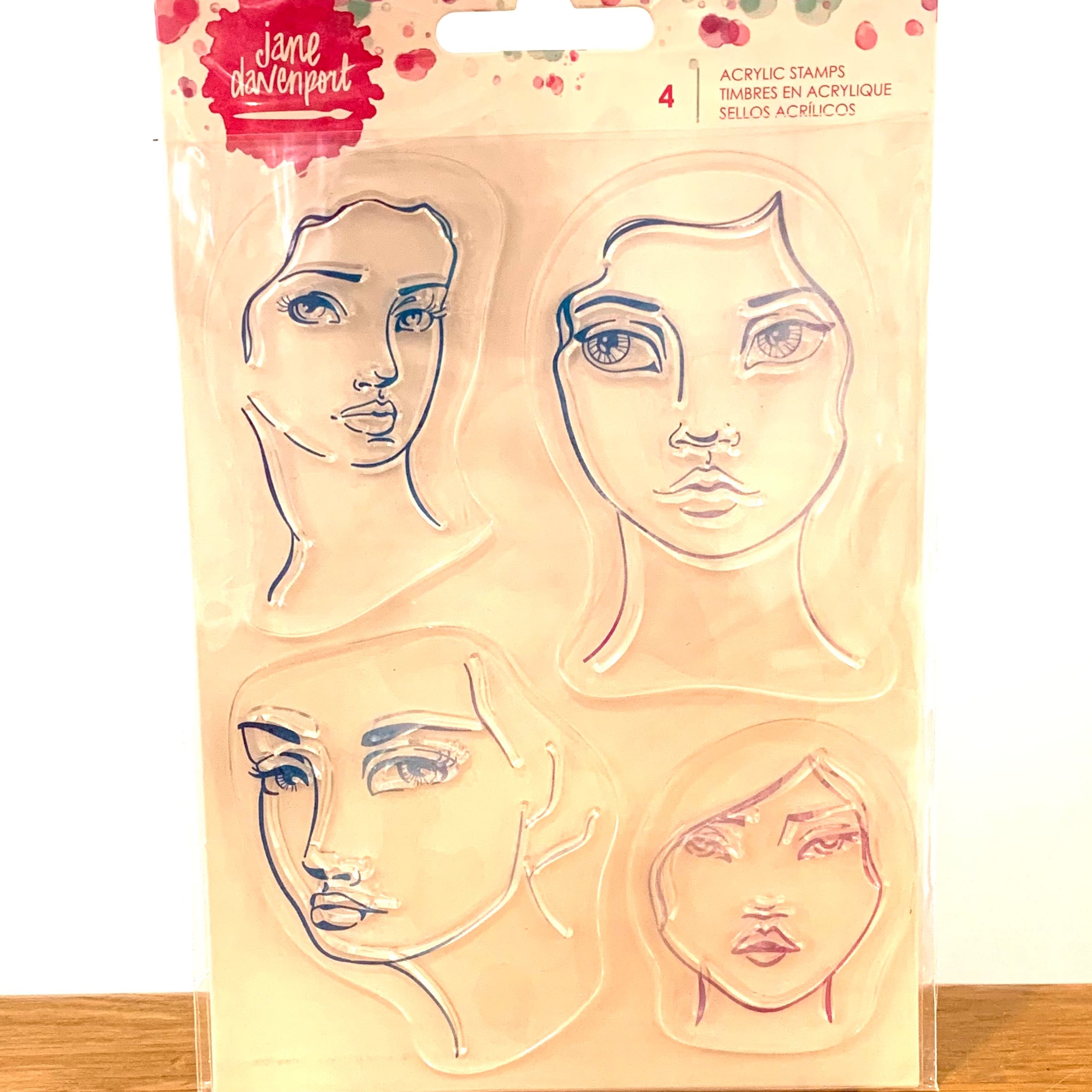 Jane Davenport Mixed Media Acrylic Stamps 4 Faces 376686