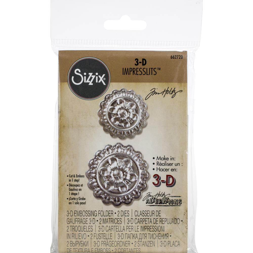 Sizzix 3D Impresslits Embossing Folder By Tim Holtz Medallion 662720 ...